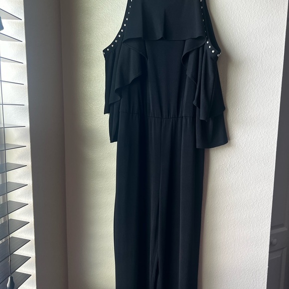 Thalia Sodi Silver Rivet Black Jumpsuit - Picture 2 of 10